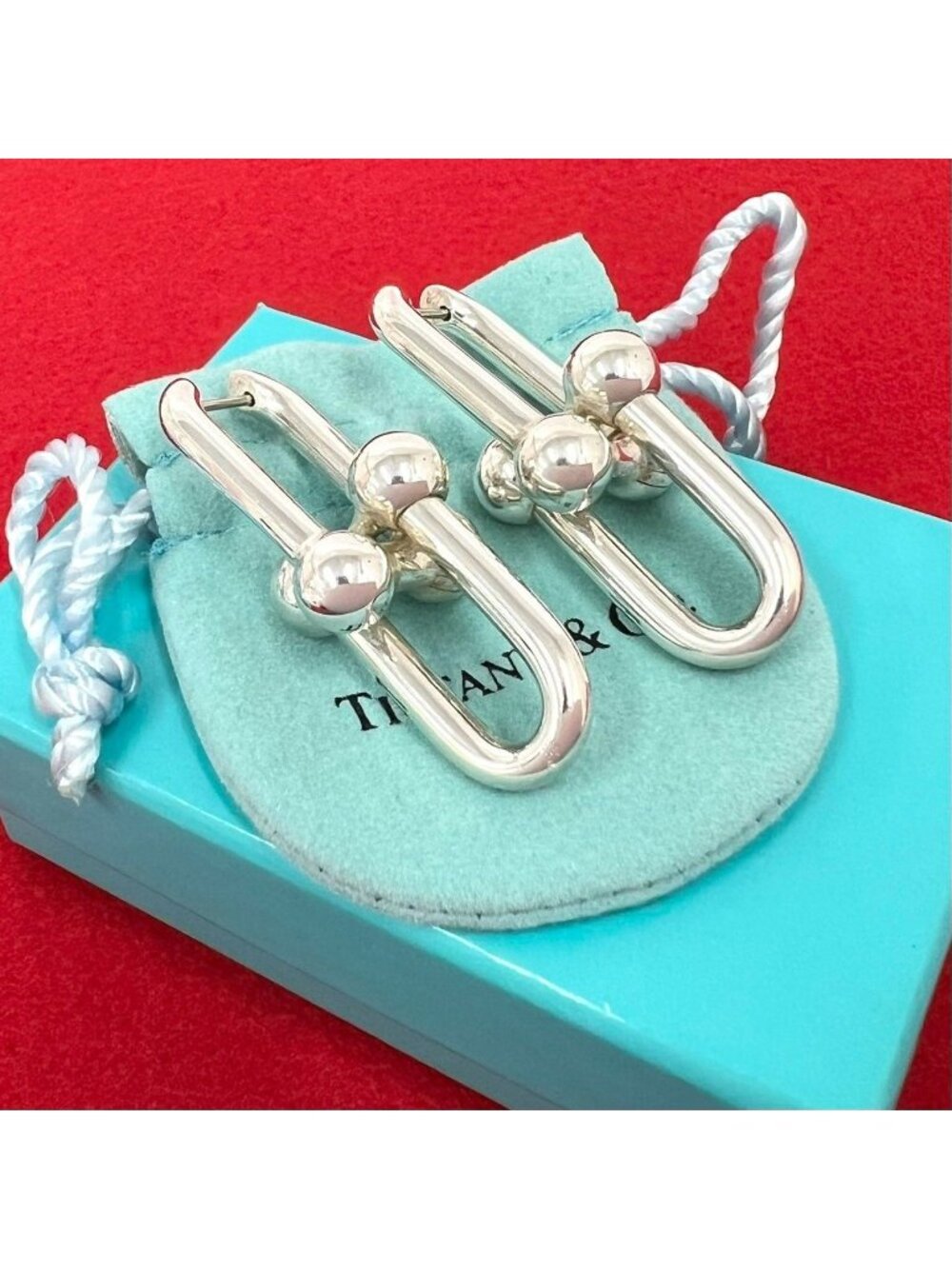 Tiffany & Co HardWear Extra Large Link Earrings 925 Sterling Silver